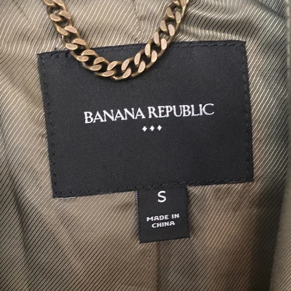 Banana Republic Olive Green Women's oversized cropped trench Jacket - Picture 2 of 11